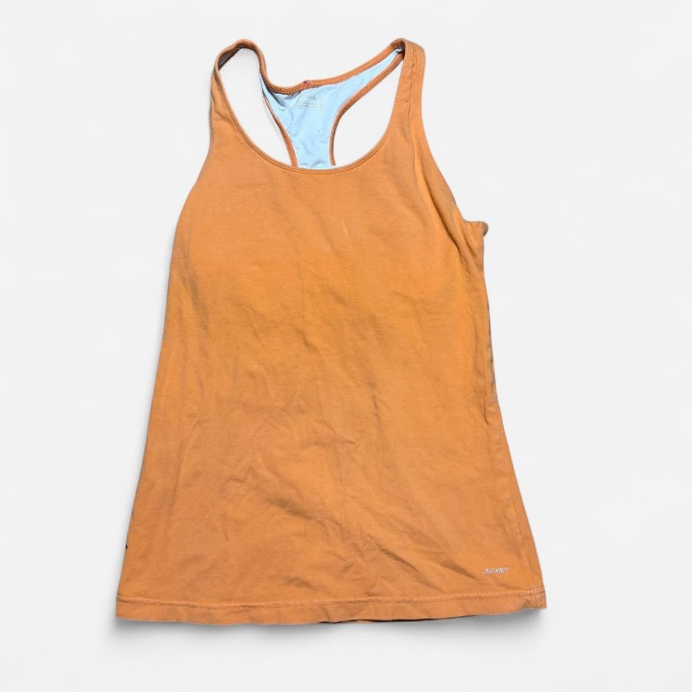 Jockey Womens Orange Racerback Tank Top Built In Shelf Bra Y2K Sporty Size M